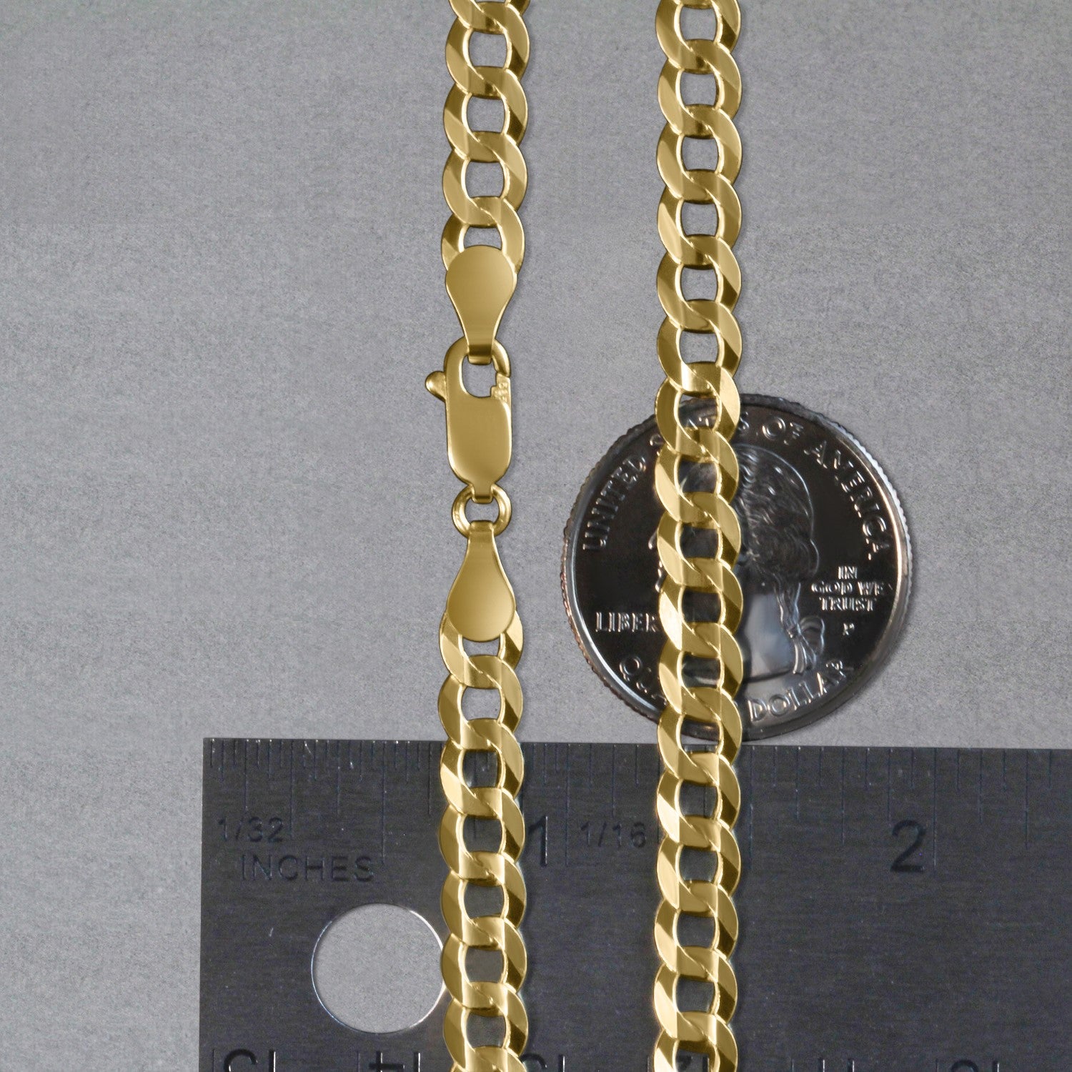 10K Yellow Gold Solid Curb Chain Necklace – 5.70mm – 10K Gold