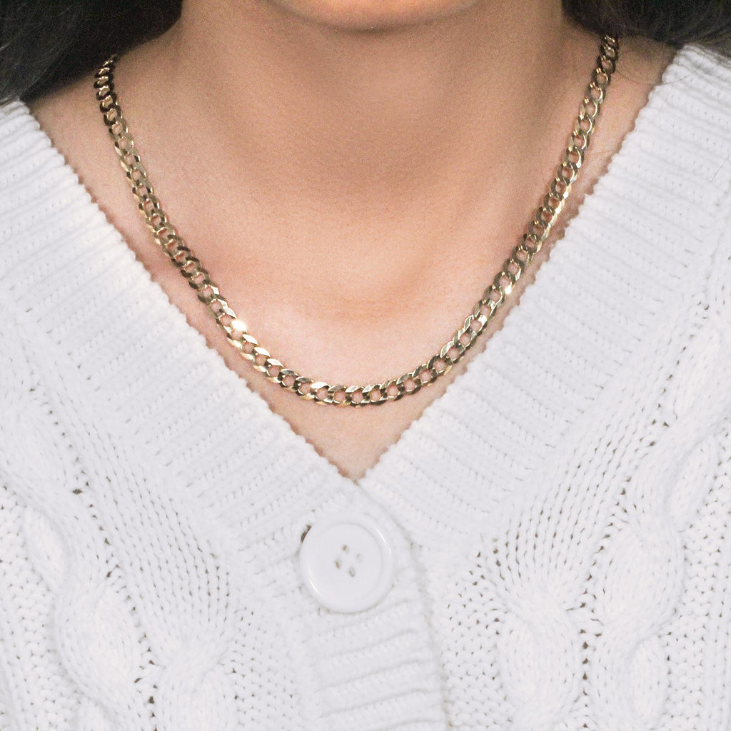 10K Yellow Gold Solid Curb Chain Necklace – 5.70mm – 10K Gold