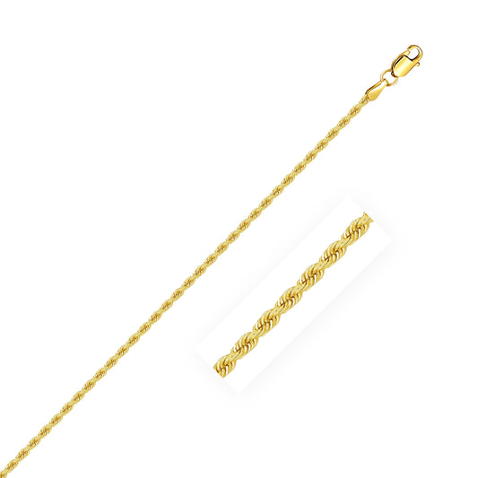 14K Yellow Gold Solid Rope Chain Necklace (1.80mm)