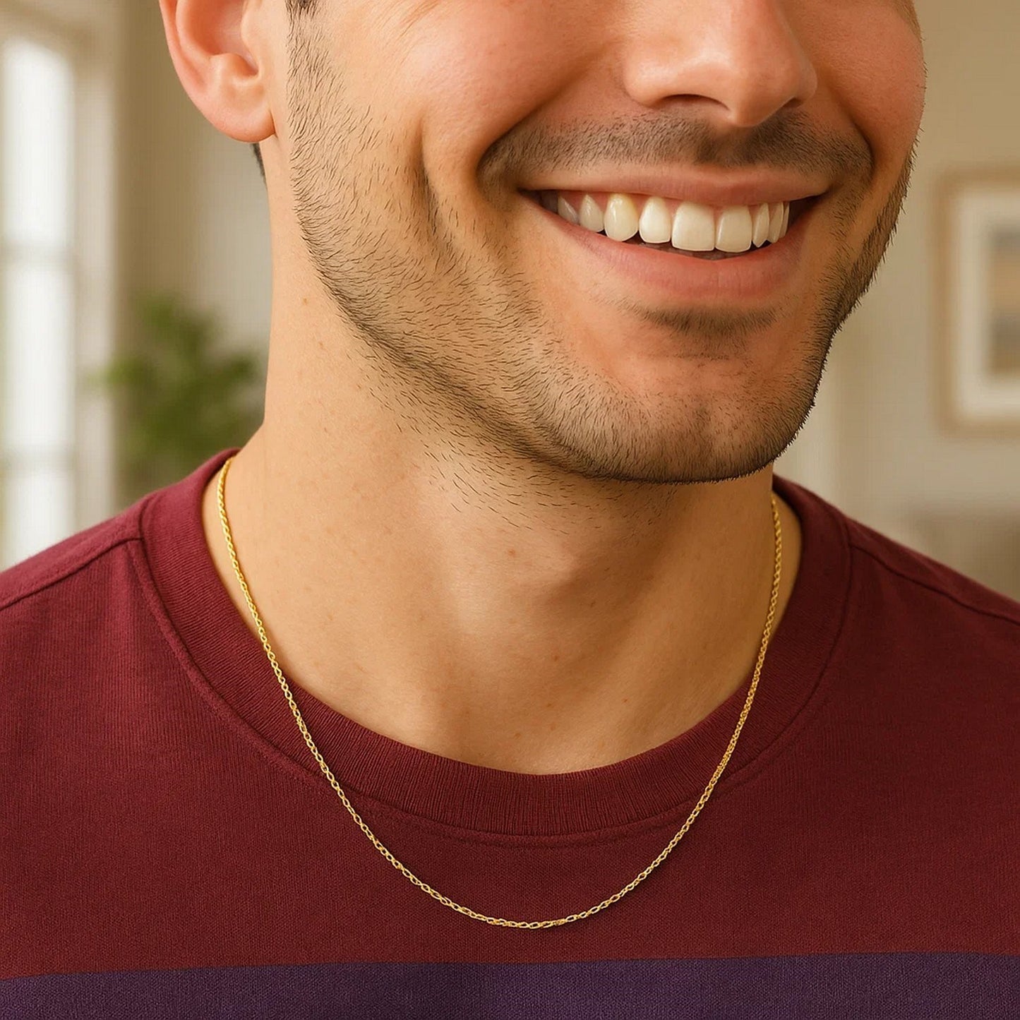 14K Yellow Gold Solid Rope Chain Necklace (1.80mm)