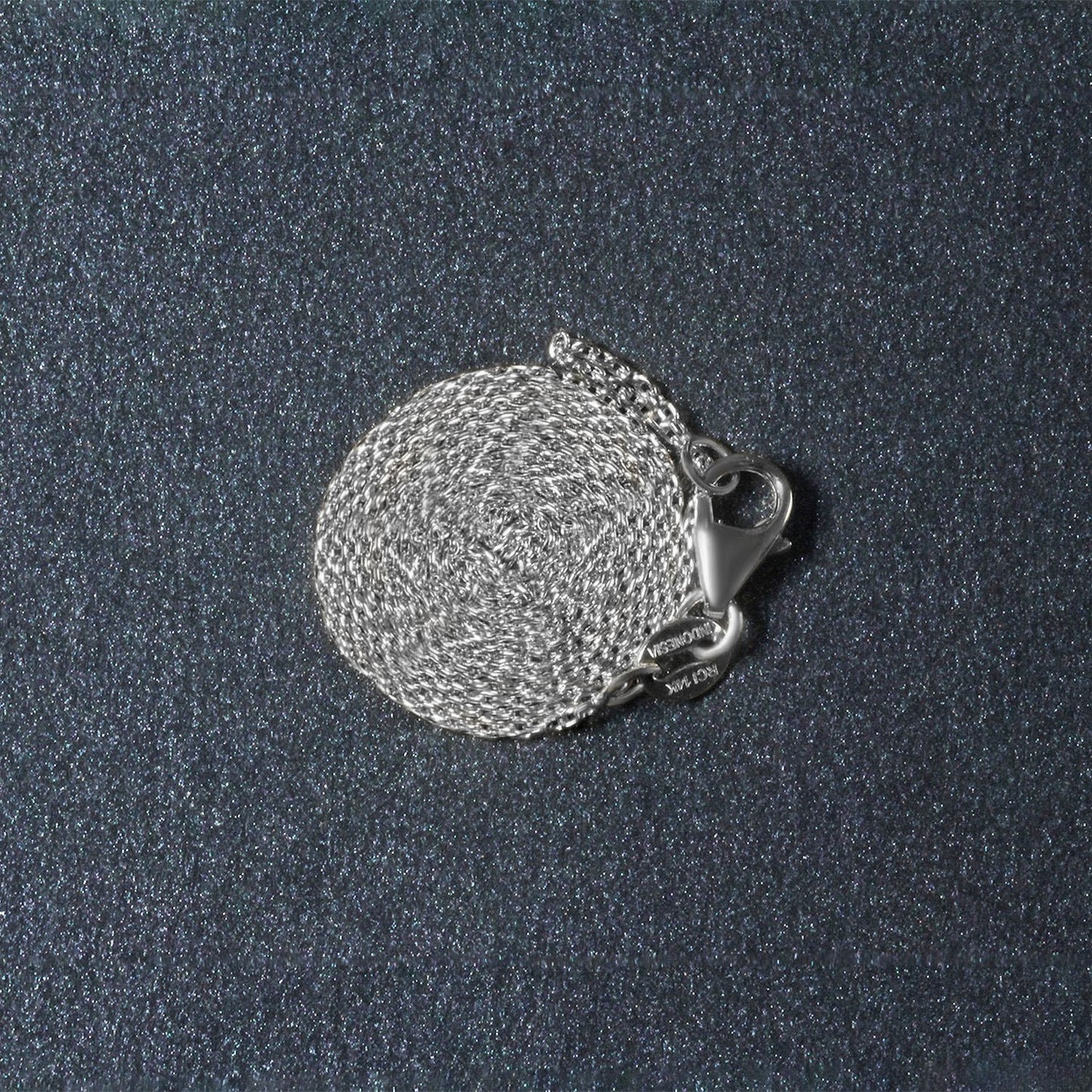 14k White Gold Oval Cable Link Chain (0.97 mm)