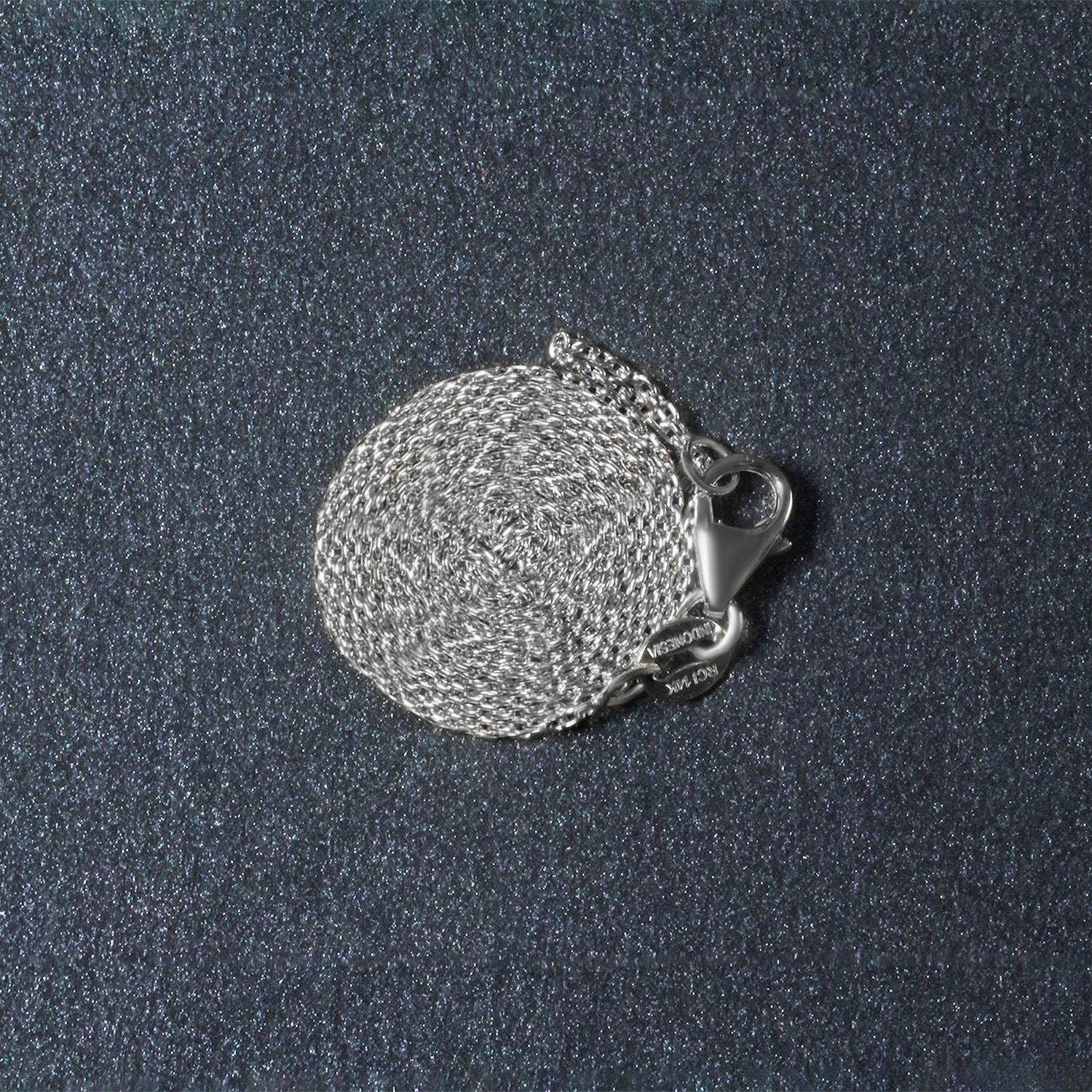 14k White Gold Oval Cable Link Chain (0.97 mm)
