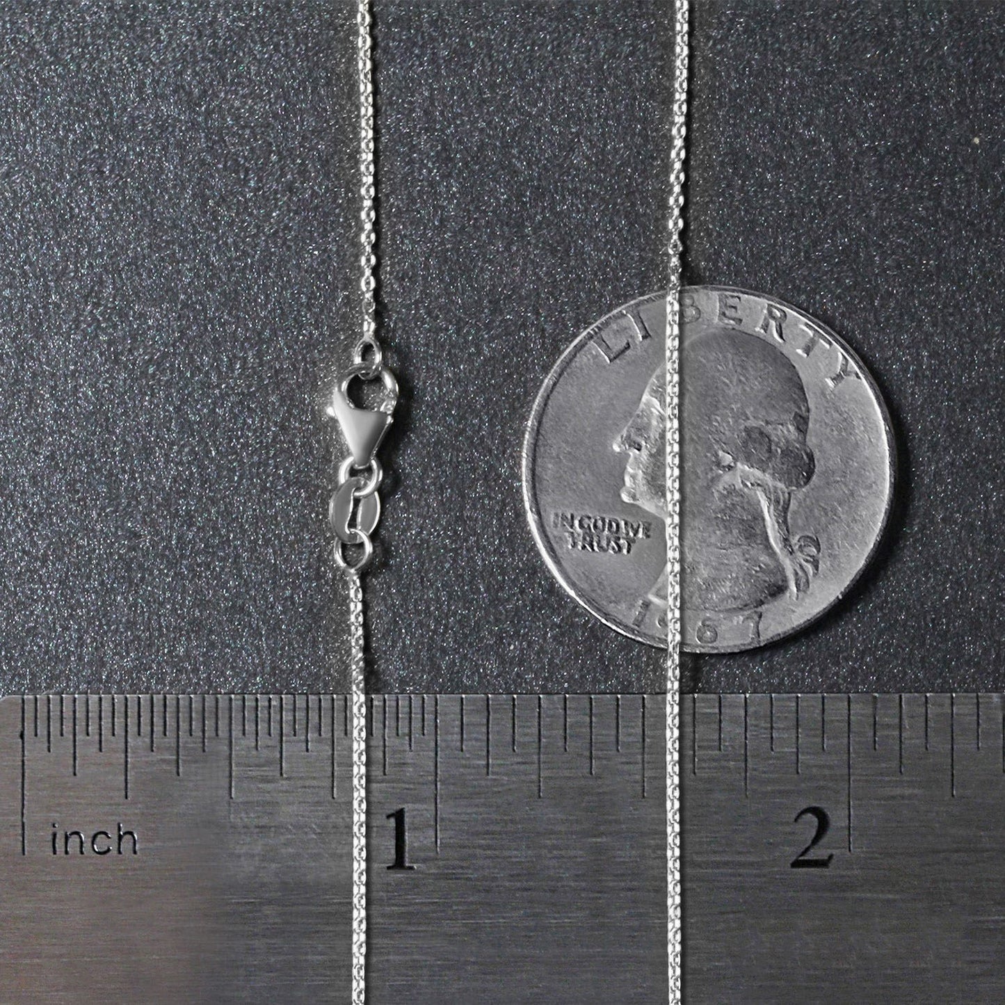 14k White Gold Oval Cable Link Chain (0.97 mm)