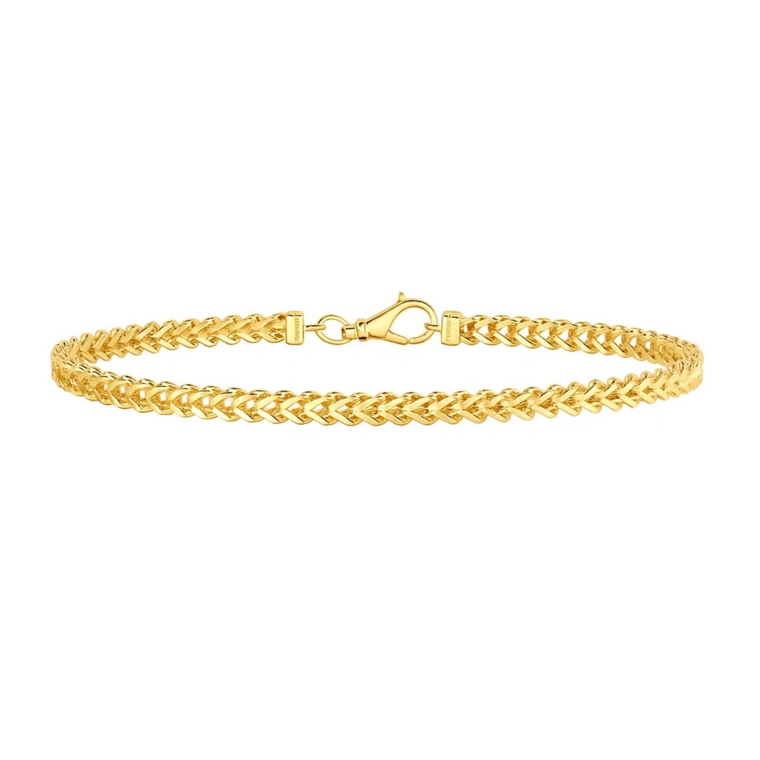 14K Yellow Gold Square Franco Bracelet (4.40mm)