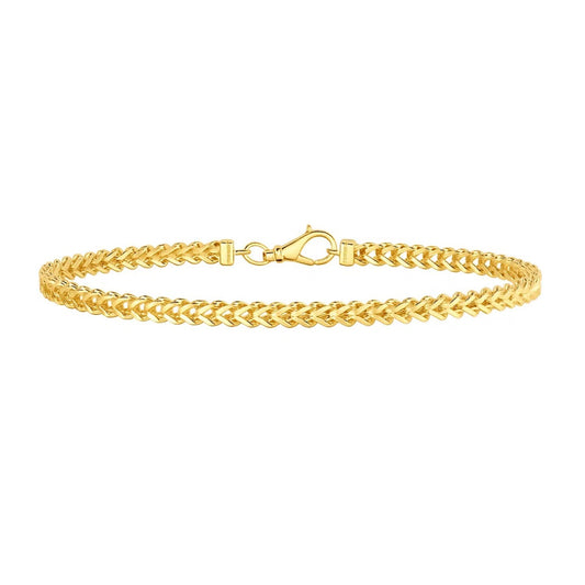 14K Yellow Gold Square Franco Bracelet (4.40mm)
