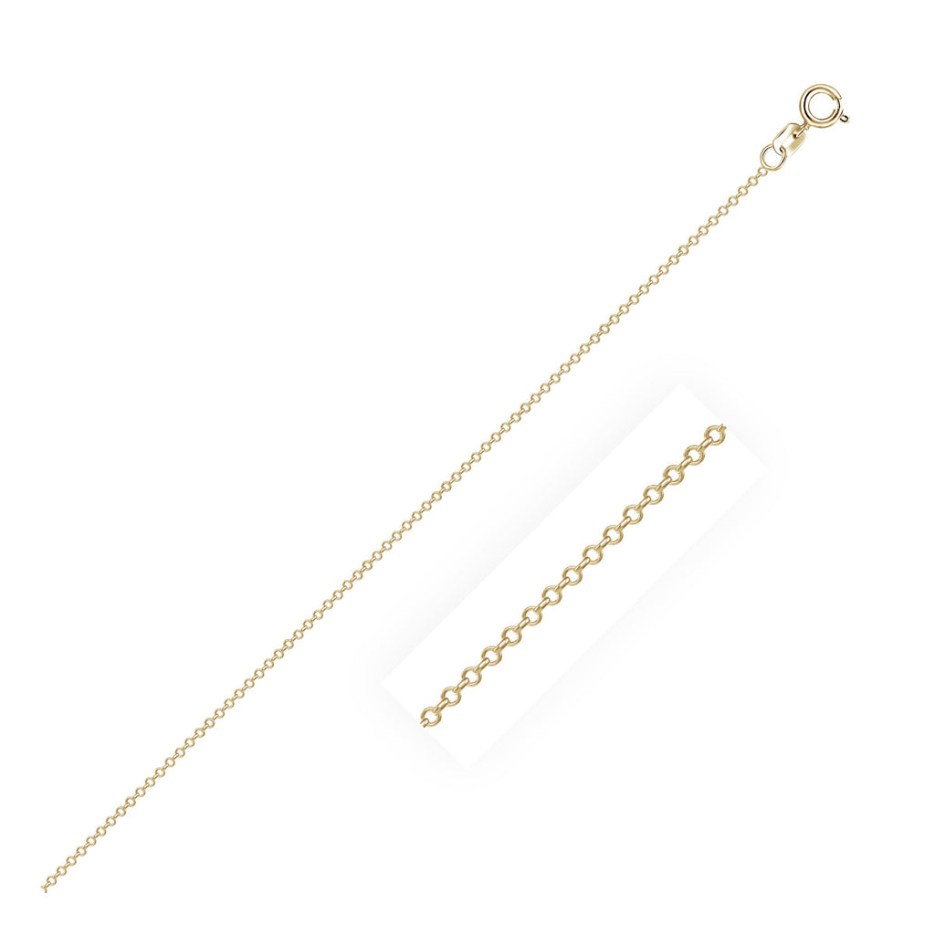 10K Yellow Gold Cable Link Chain Necklace (0.50 mm)
