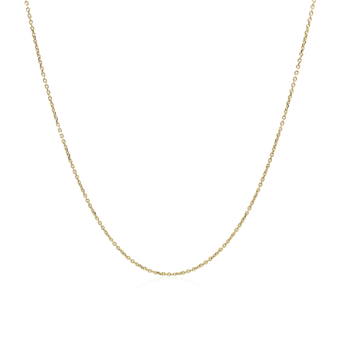 10K Yellow Gold Cable Link Chain Necklace (0.50 mm)