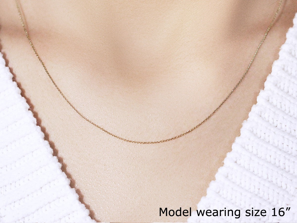 10K Yellow Gold Cable Link Chain Necklace (0.50 mm)