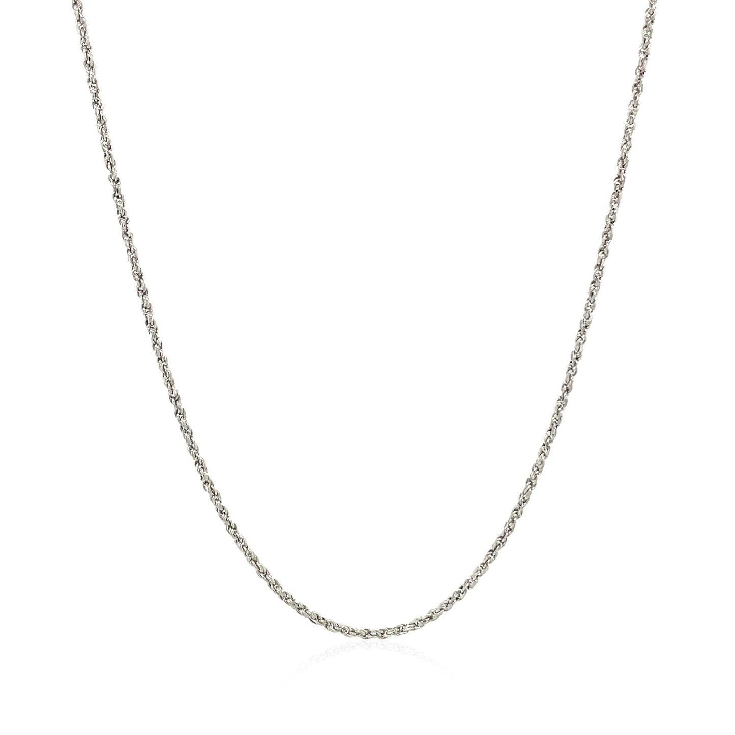 14K White Gold Adjustable Rope Chain Necklace (0.95mm)