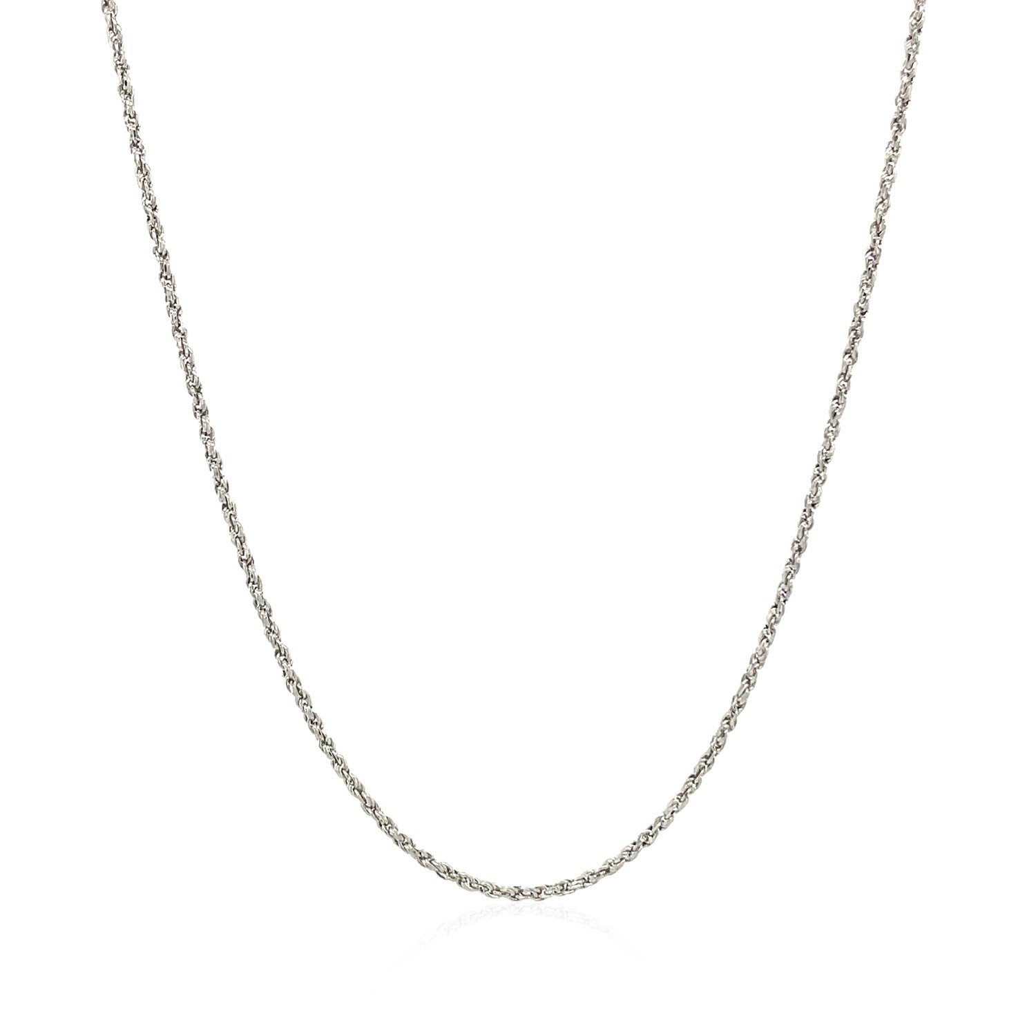 14K White Gold Adjustable Rope Chain Necklace (0.95mm)