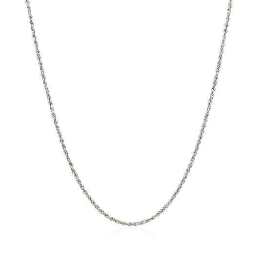 14K White Gold Adjustable Rope Chain Necklace (0.95mm)