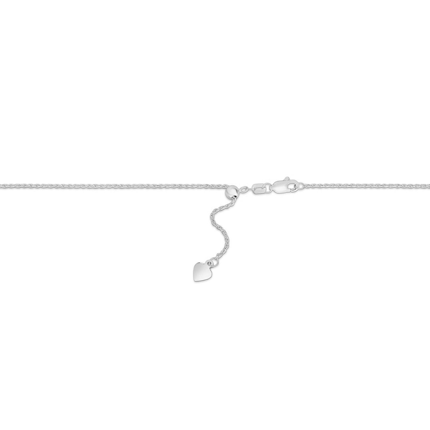 14K White Gold Adjustable Rope Chain Necklace (0.95mm)