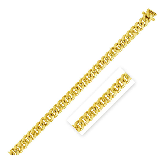 14K Yellow Gold Classic Solid Miami Cuban Chain Necklace (4.00mm) – True Pure Gold
