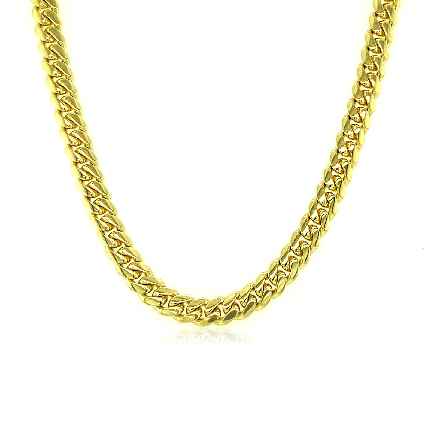 14K Yellow Gold Classic Solid Miami Cuban Chain Necklace (4.00mm) – True Pure Gold