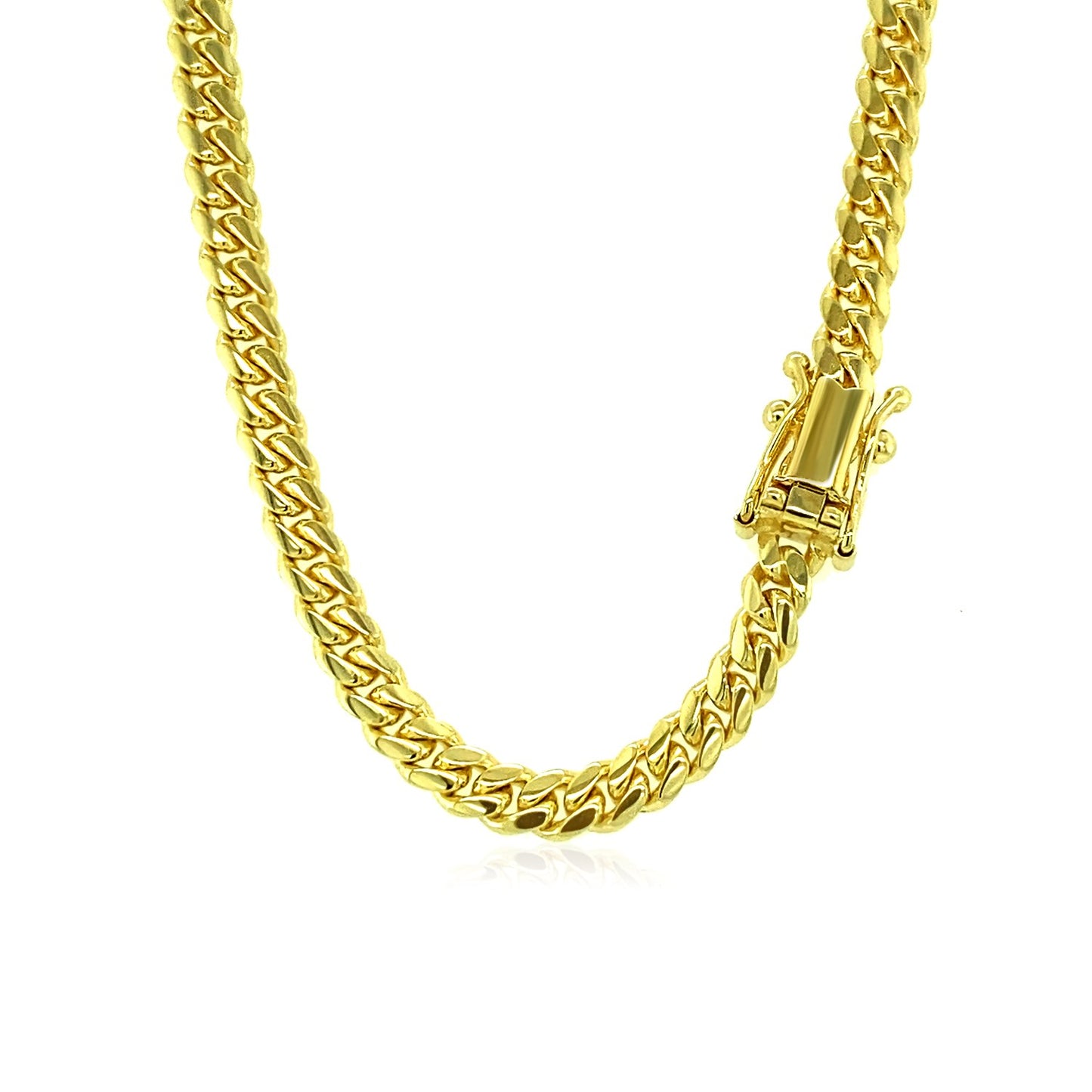 14K Yellow Gold Classic Solid Miami Cuban Chain Necklace (4.00mm) – True Pure Gold