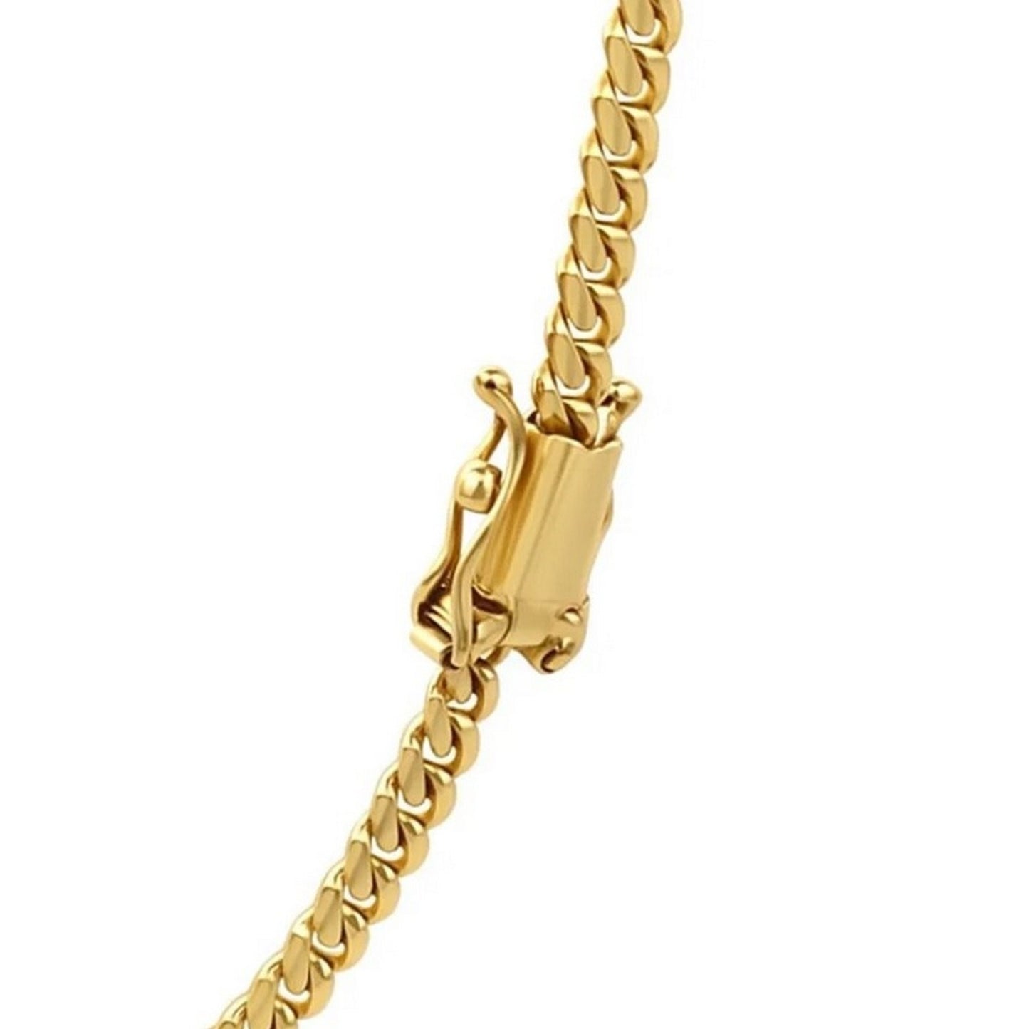14K Yellow Gold Classic Solid Miami Cuban Chain Necklace (4.00mm) – True Pure Gold