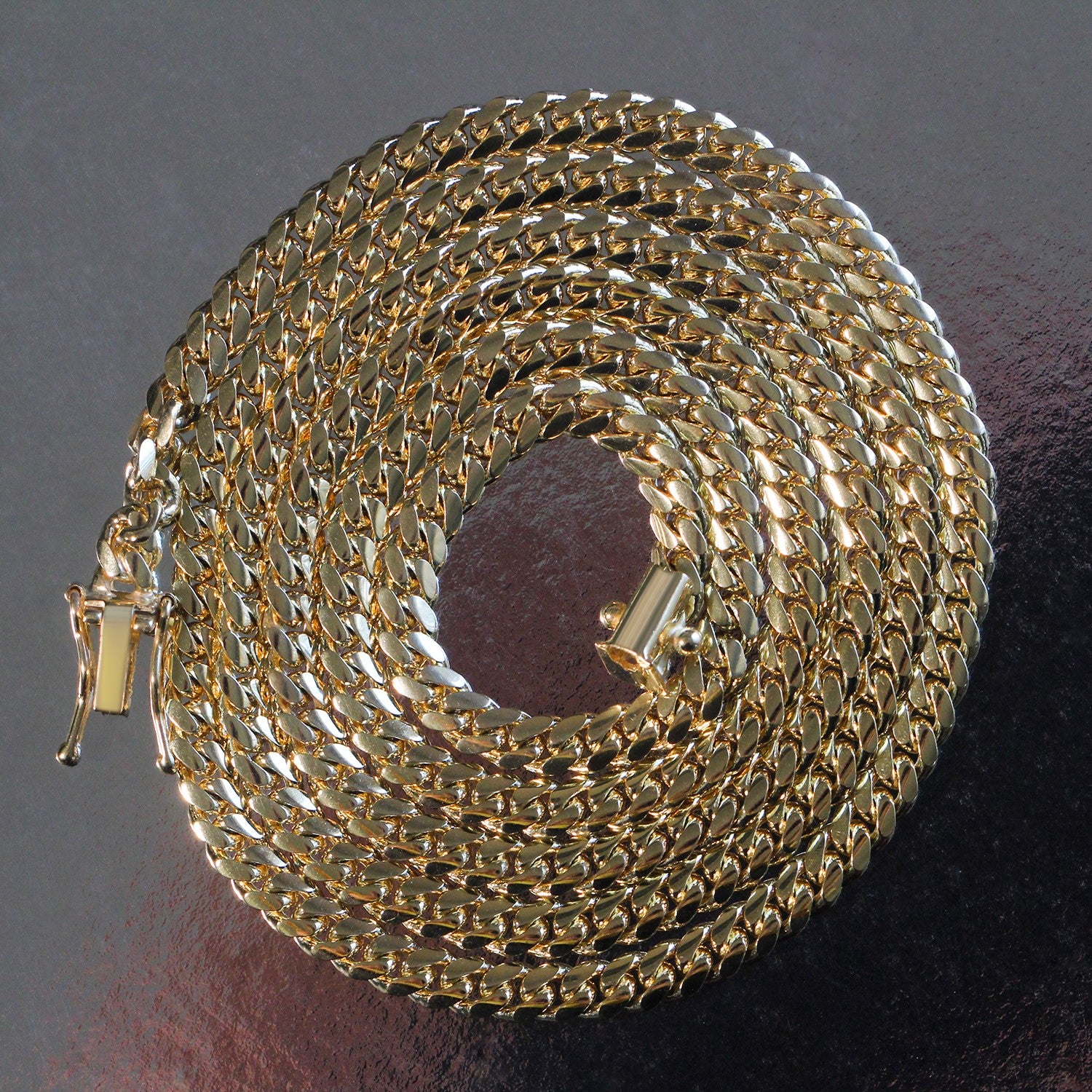 14K Yellow Gold Classic Solid Miami Cuban Chain Necklace (4.00mm) – True Pure Gold