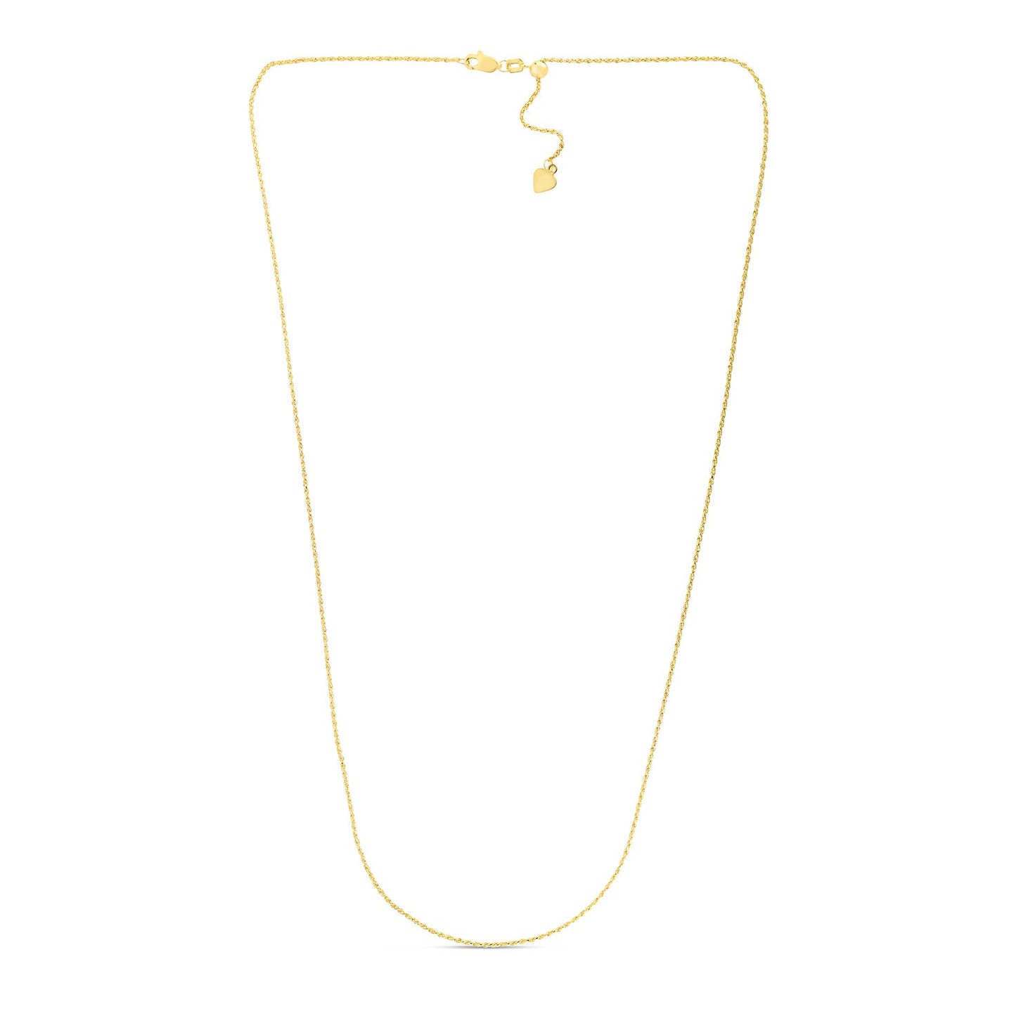 14K Yellow Gold Adjustable Rope Chain Necklace (0.95mm)
