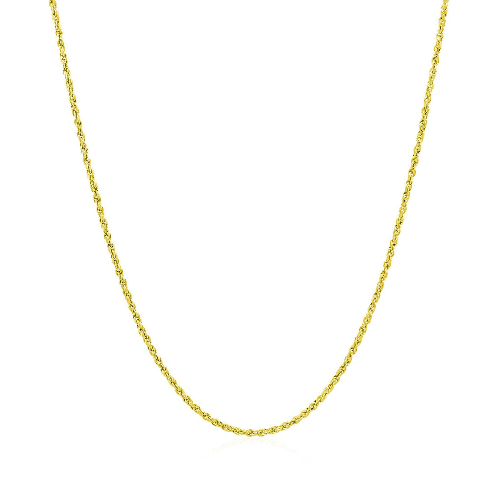 14K Yellow Gold Adjustable Rope Chain Necklace (0.95mm)
