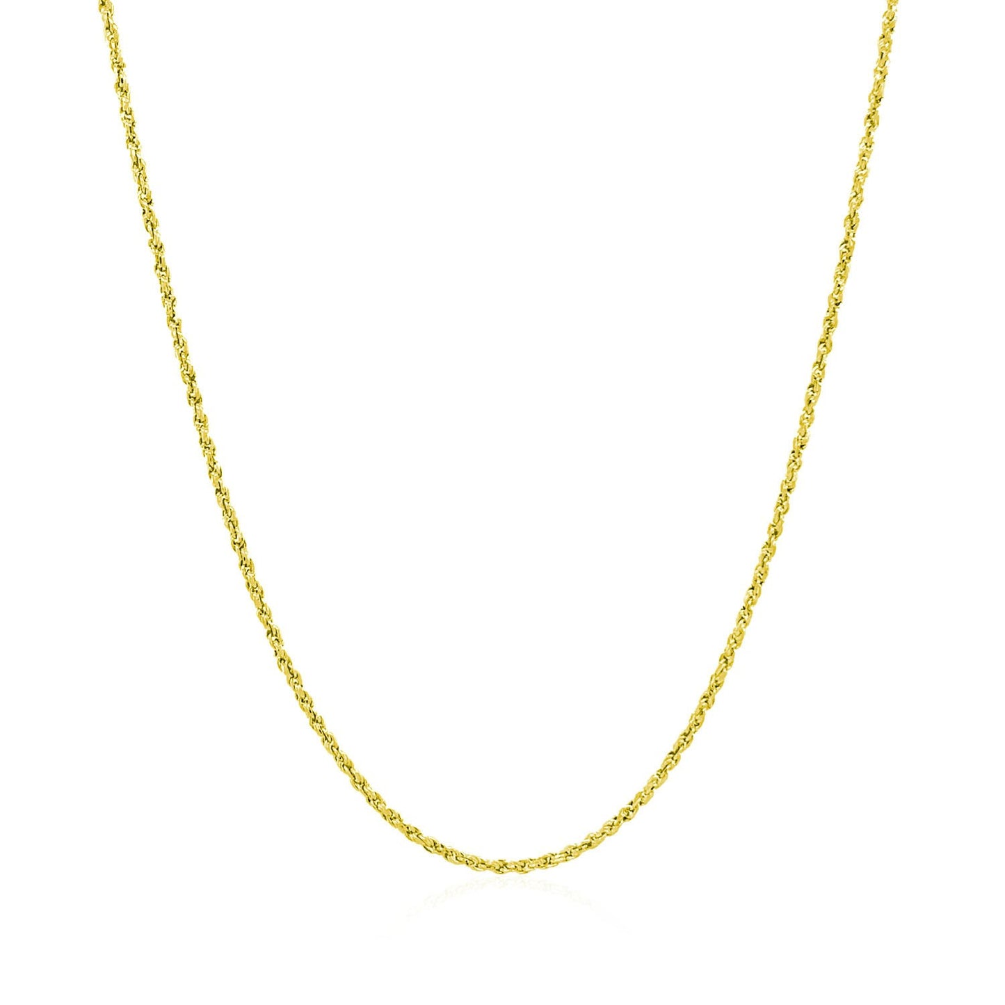 14K Yellow Gold Adjustable Rope Chain Necklace (0.95mm)