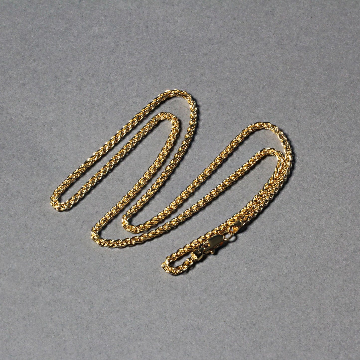 14K Yellow Gold Round Wheat Chain (2.1 mm)