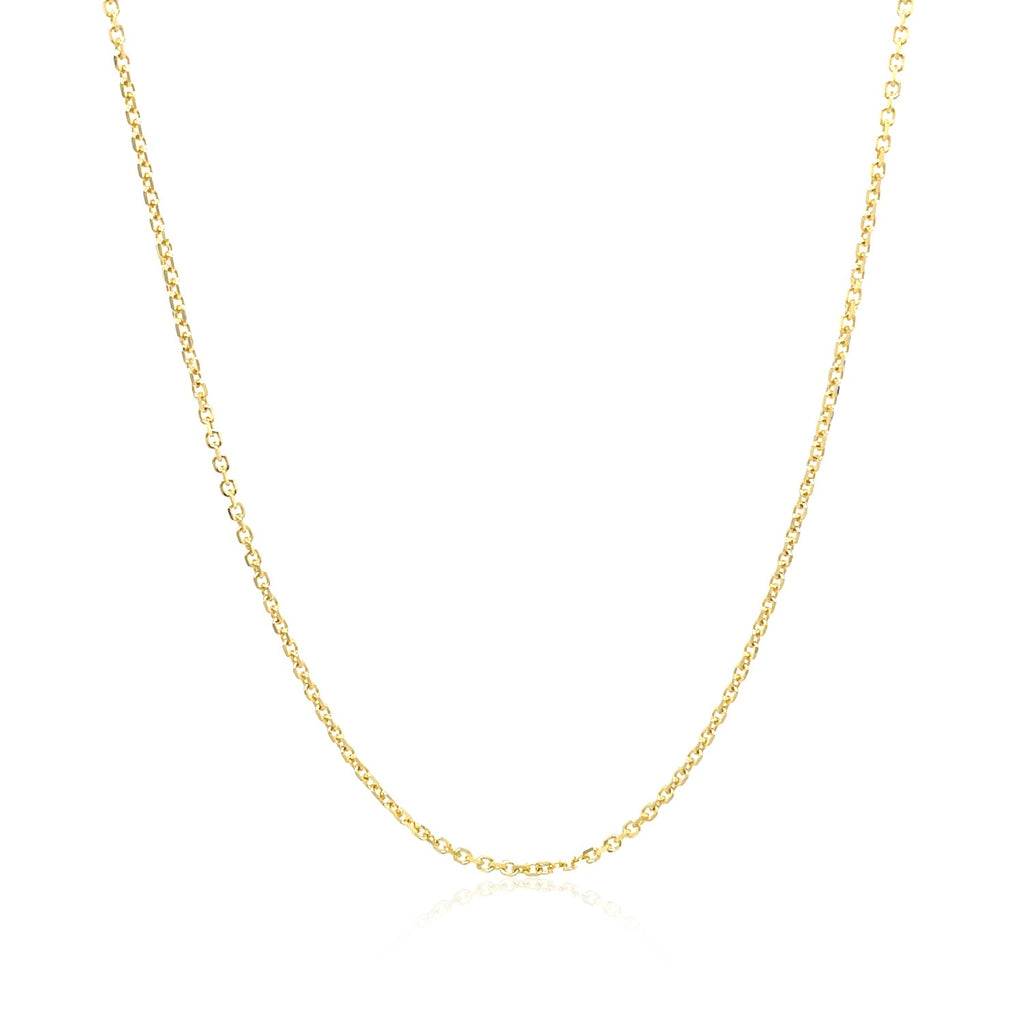 14K Yellow Gold Diamond Cut Cable Link Chain (1.10 mm)