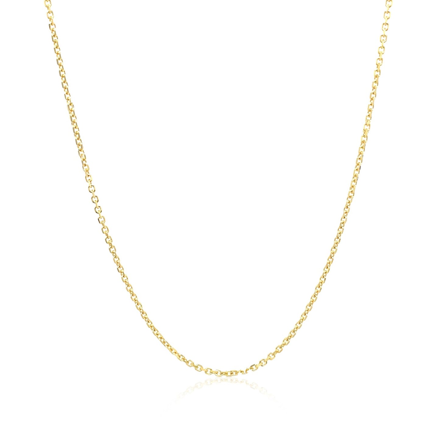 14K Yellow Gold Diamond Cut Cable Link Chain (1.10 mm)