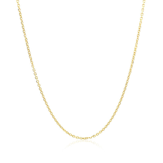 14K Yellow Gold Diamond Cut Cable Link Chain (1.10 mm)