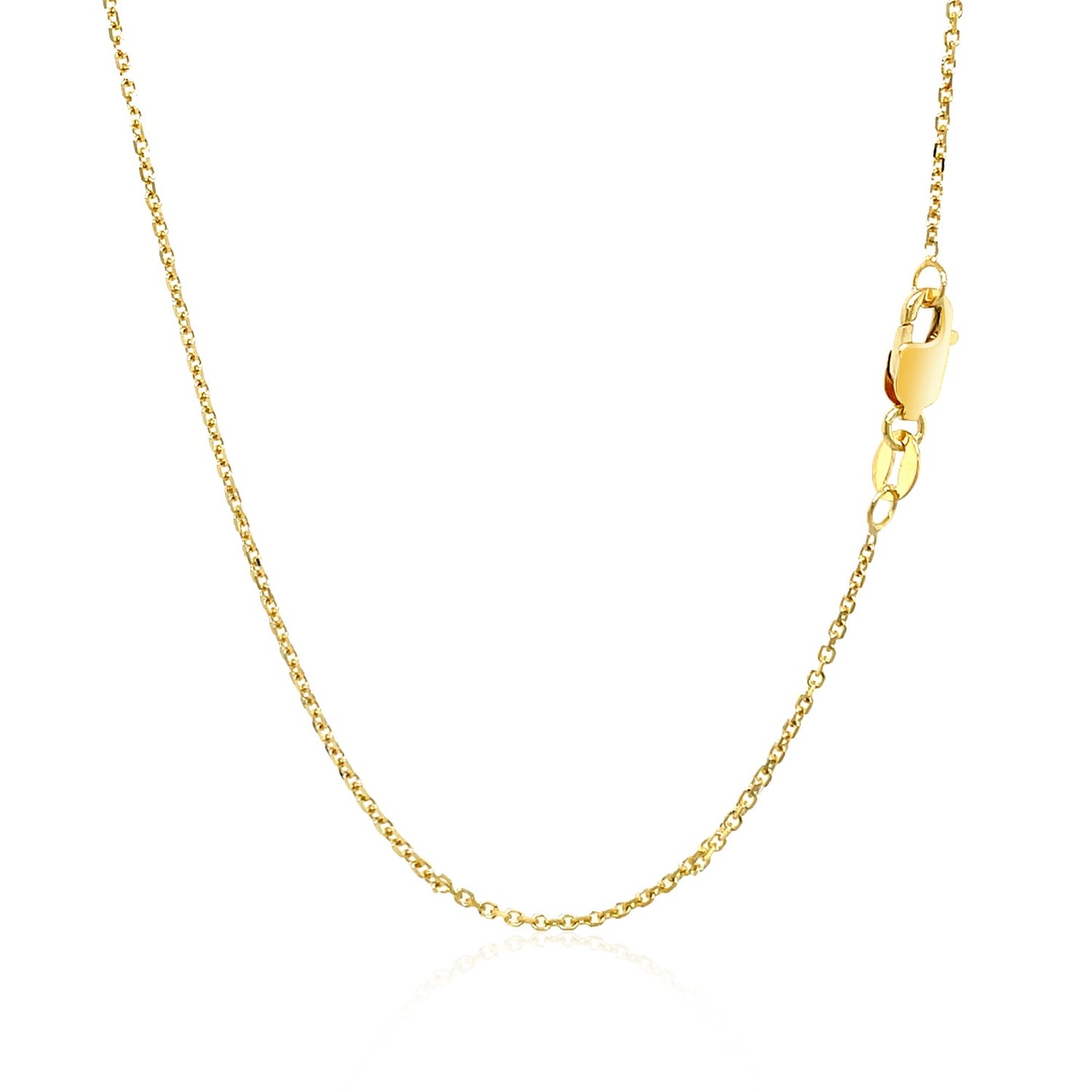 14K Yellow Gold Diamond Cut Cable Link Chain (1.10 mm)