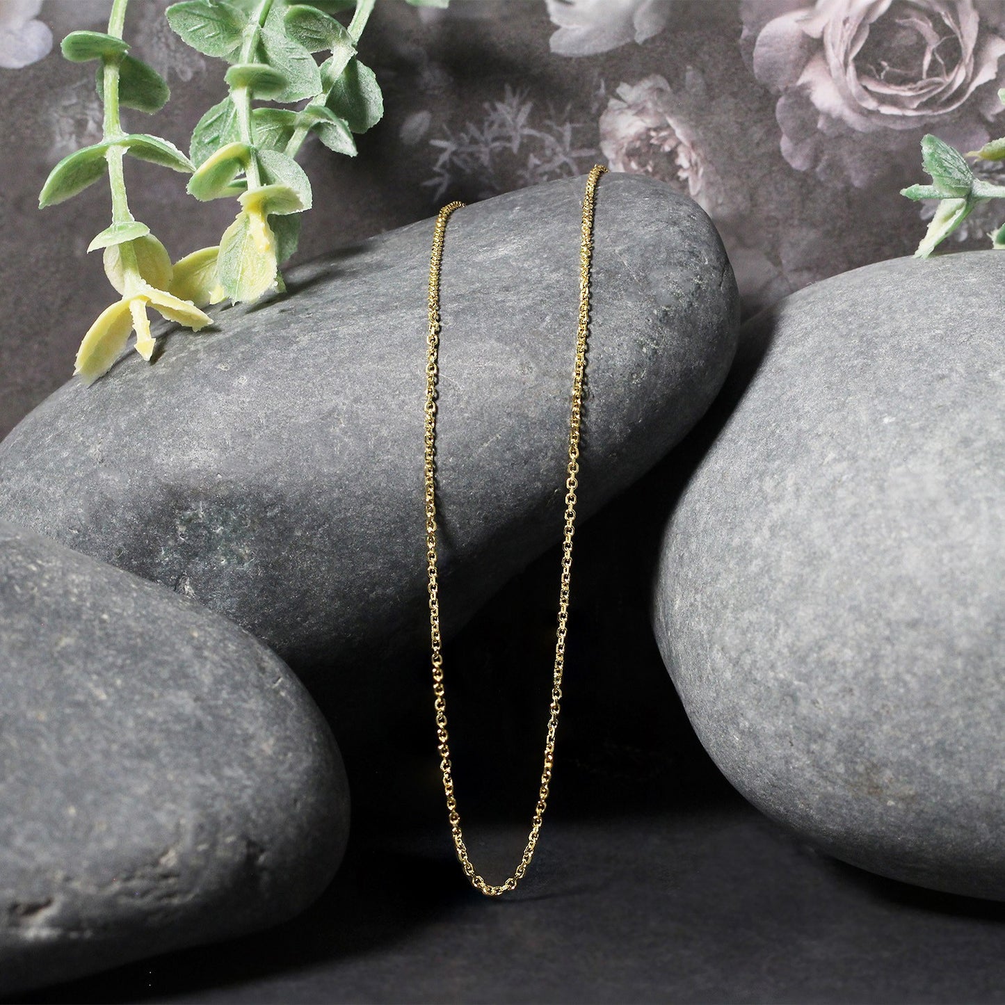 14K Yellow Gold Diamond Cut Cable Link Chain (1.10 mm)