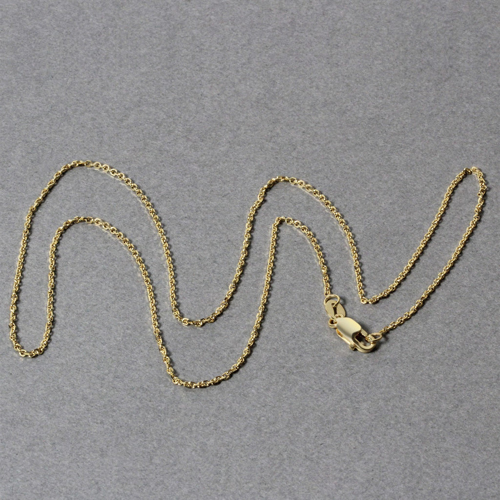 14K Yellow Gold Diamond Cut Cable Link Chain (1.10 mm)