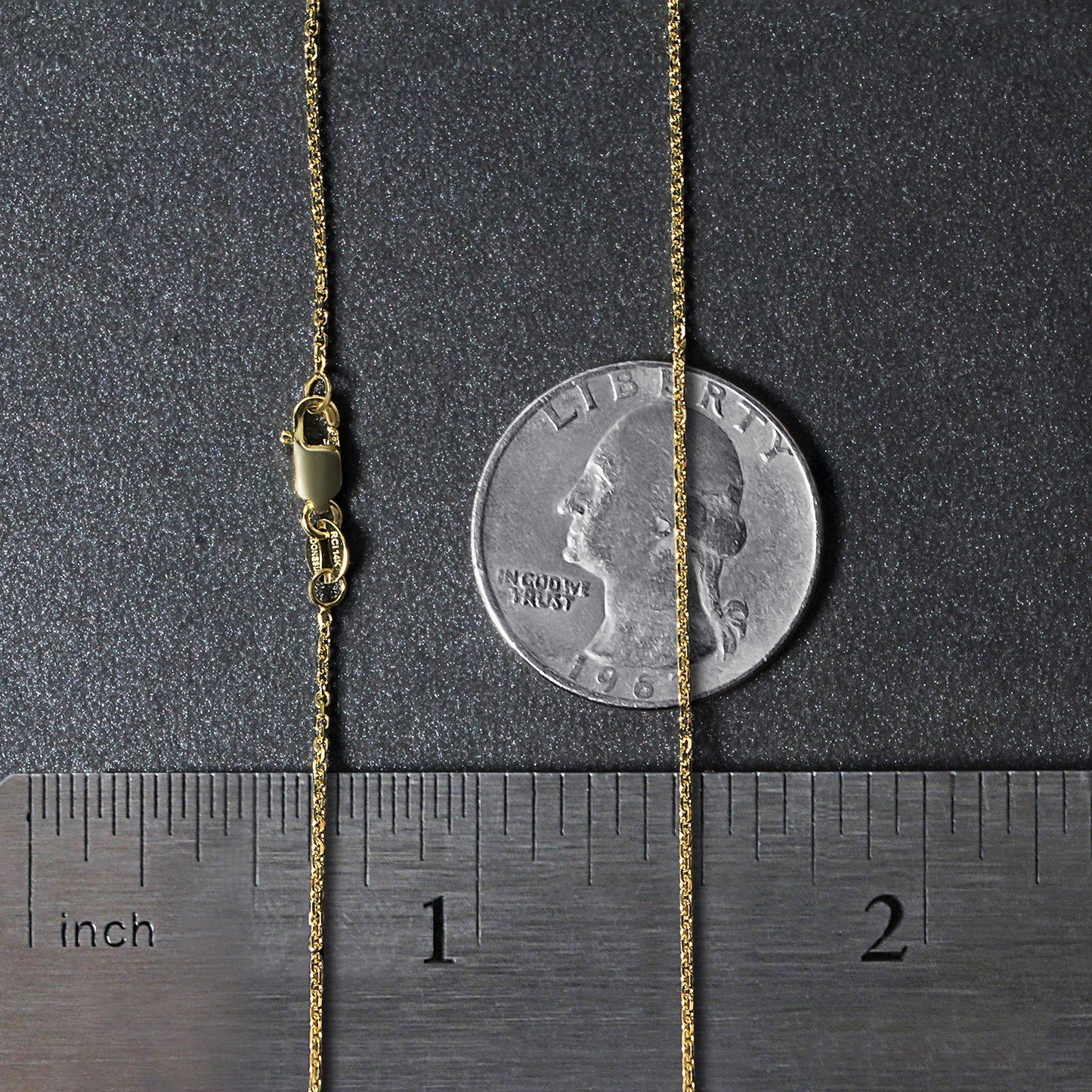 14K Yellow Gold Diamond Cut Cable Link Chain (1.10 mm)