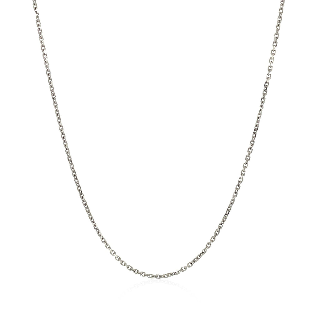 18K White Gold Cable Chain Necklace (1.10 mm)