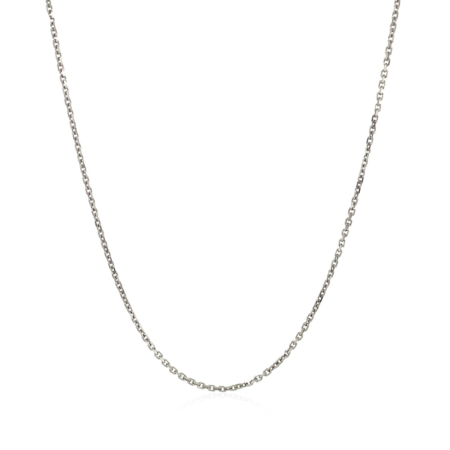 18K White Gold Cable Chain Necklace (1.10 mm)