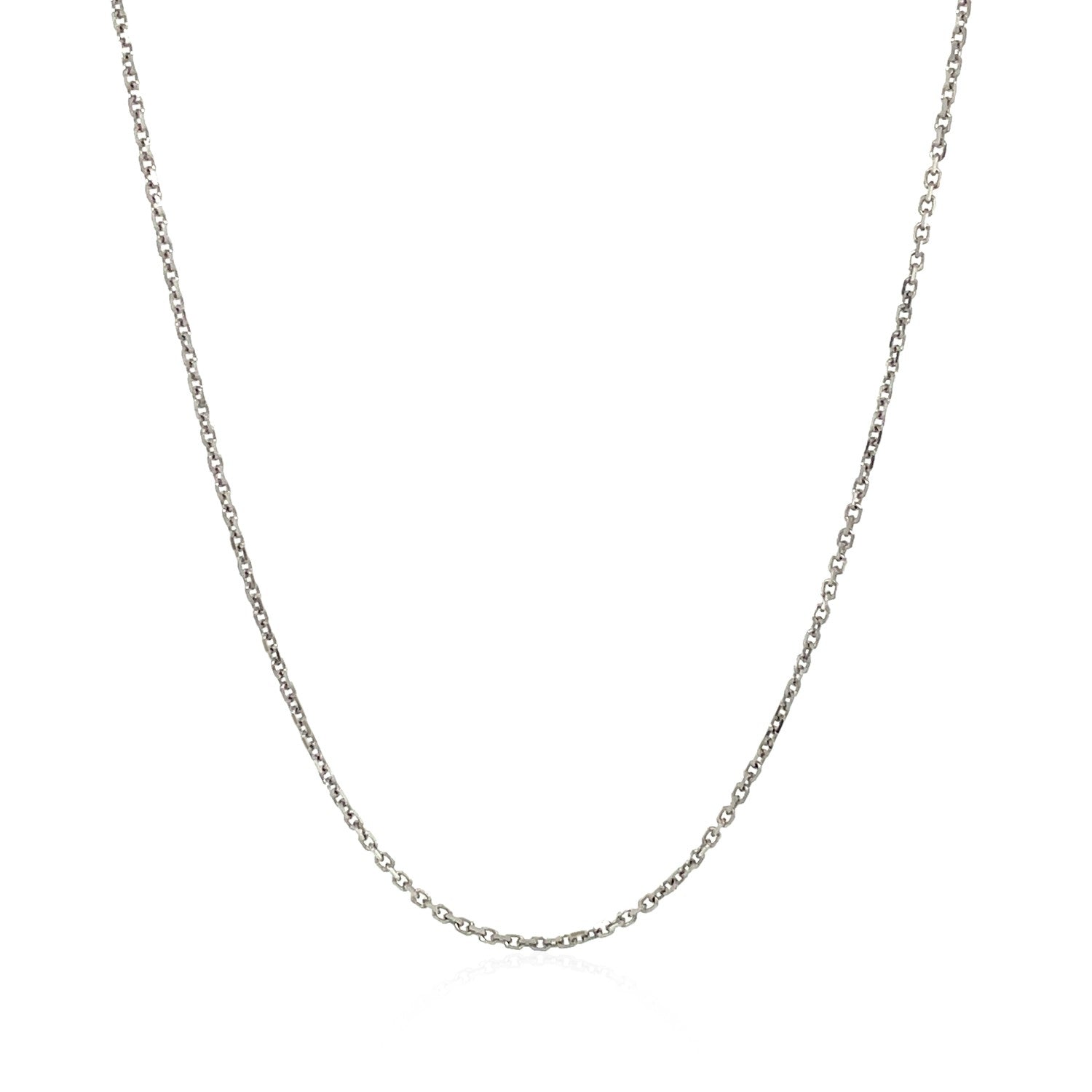 18K White Gold Cable Chain Necklace (1.10 mm)