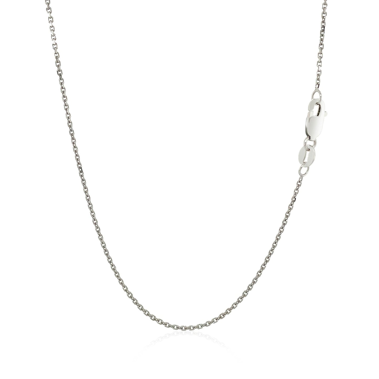 18K White Gold Cable Chain Necklace (1.10 mm)