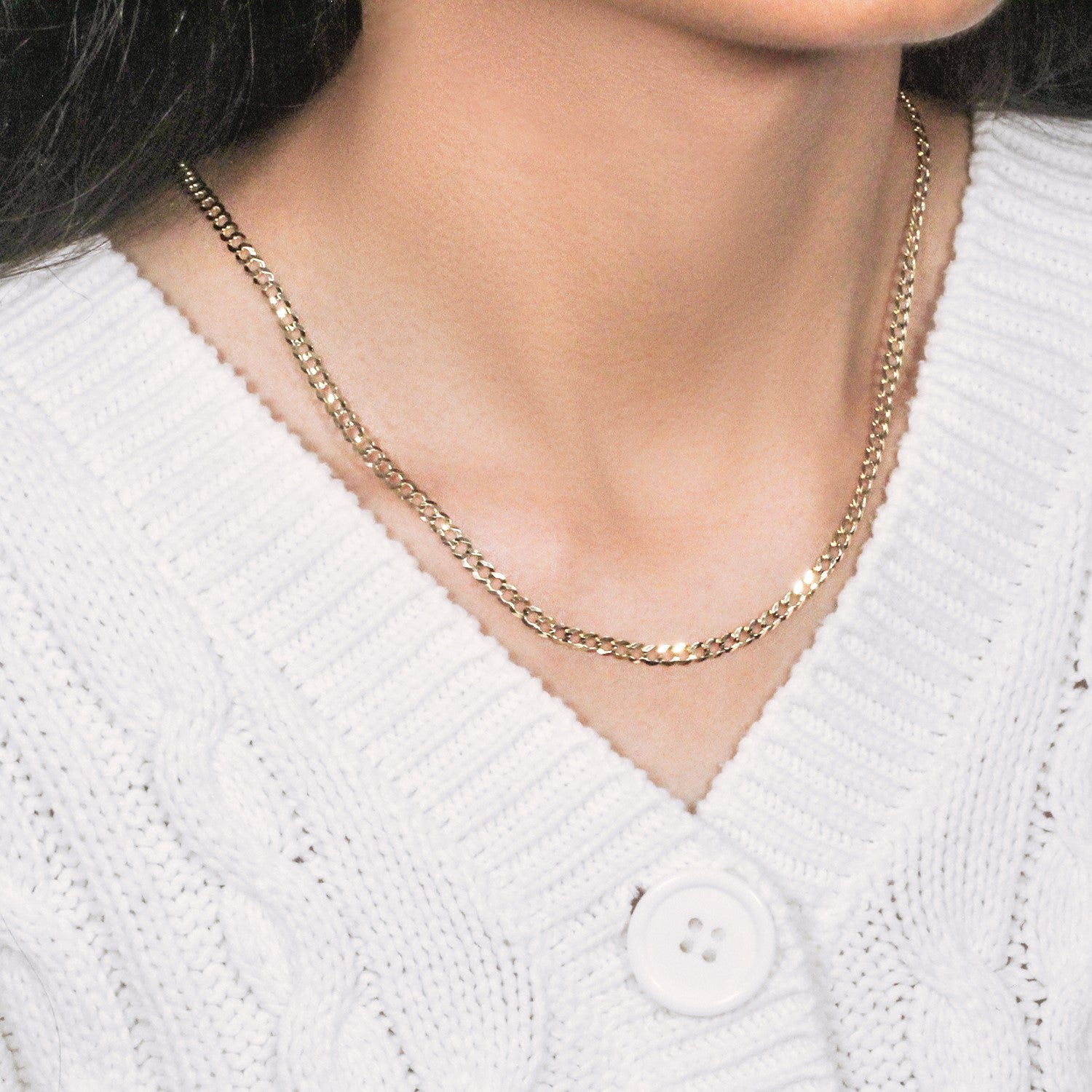 10k Yellow Gold Solid Curb Chain (3.60 mm)