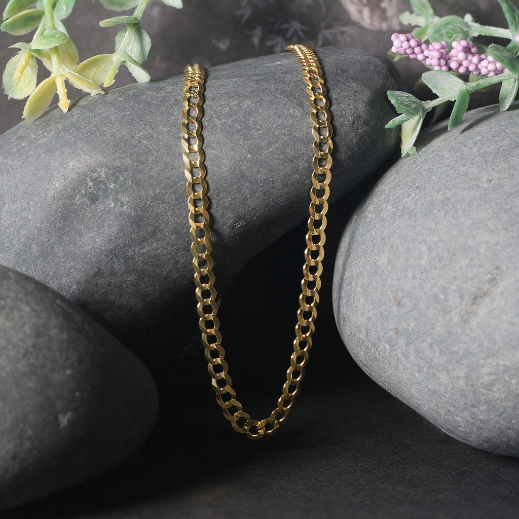 10k Yellow Gold Solid Curb Chain (3.60 mm)