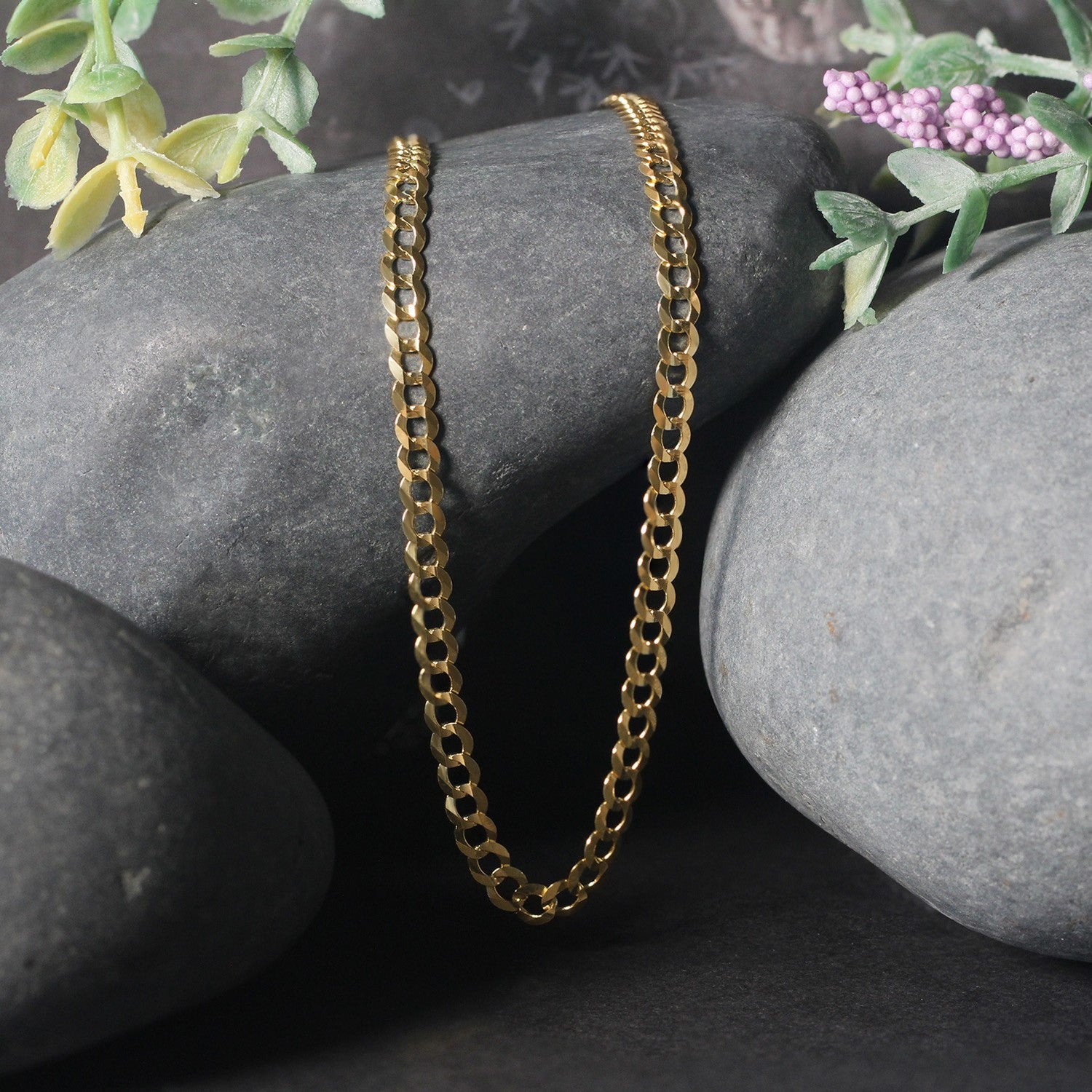 10k Yellow Gold Solid Curb Chain (3.60 mm)