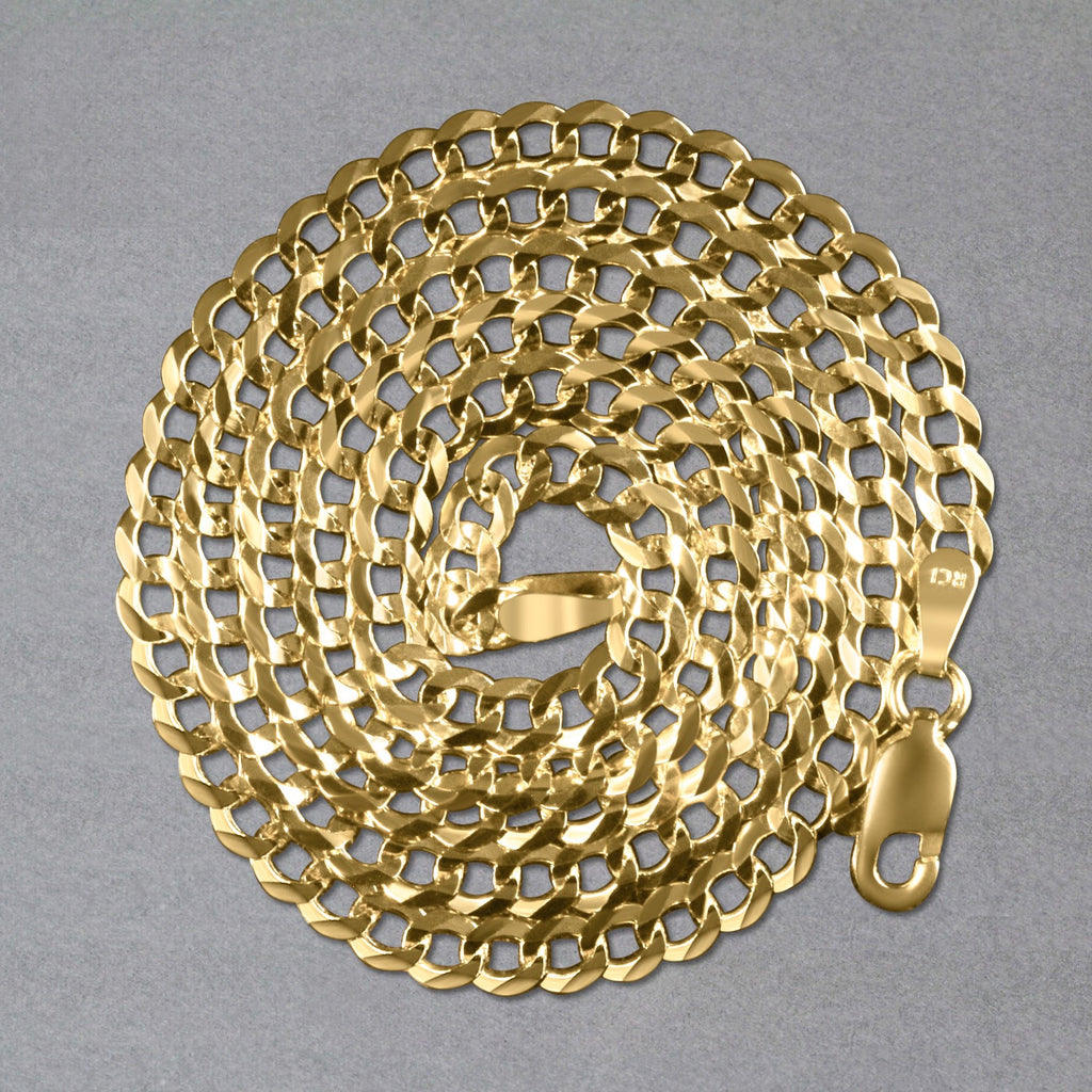 10k Yellow Gold Solid Curb Chain (3.60 mm)