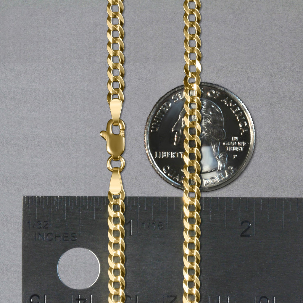 10k Yellow Gold Solid Curb Chain (3.60 mm)