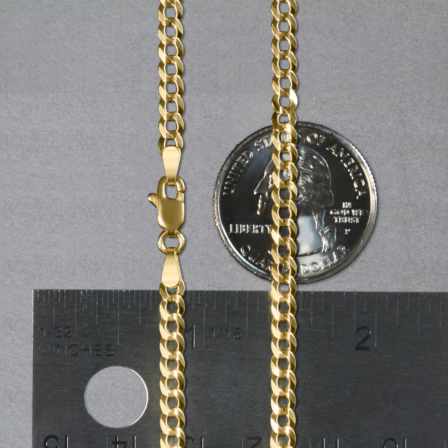 10k Yellow Gold Solid Curb Chain (3.60 mm)