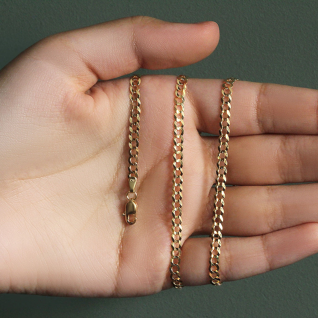 10k Yellow Gold Solid Curb Chain (3.60 mm)