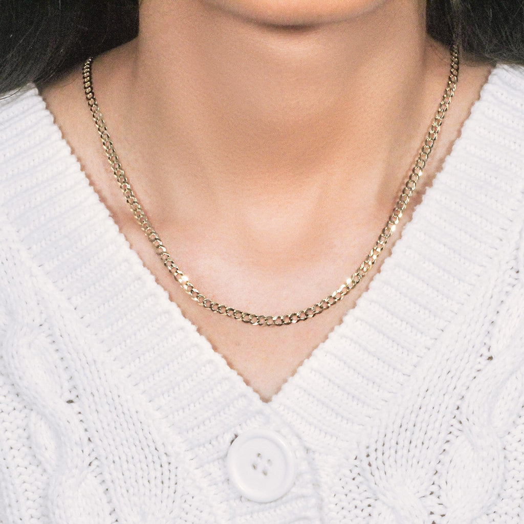 10k Yellow Gold Solid Curb Chain (3.60 mm)