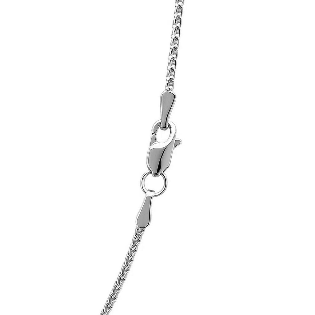 14K White Gold Diamond Cut Round Wheat Chain – 1.20mm, Solid Gold
