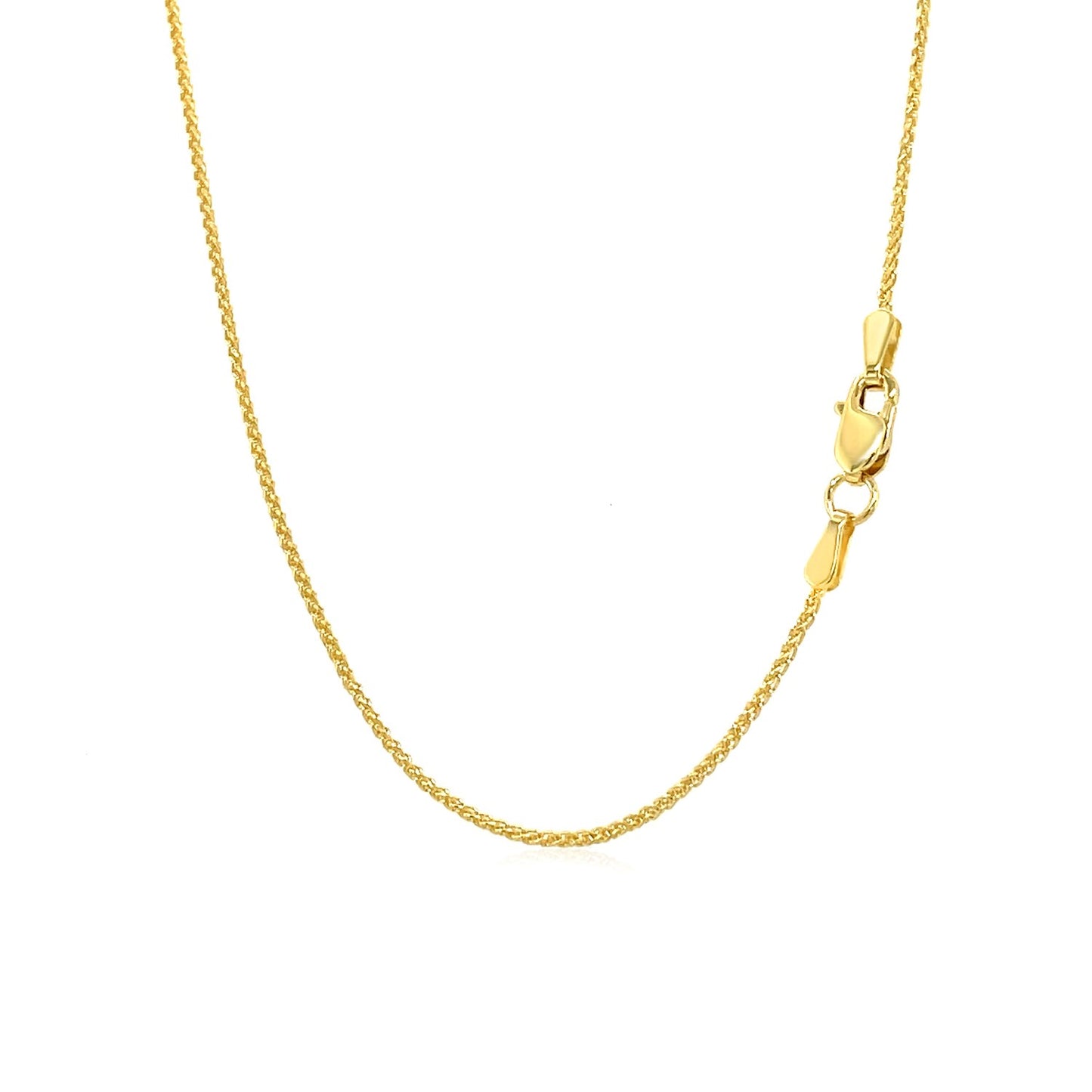 14K Yellow Gold Round Wheat Chain Necklace (1.00 mm)