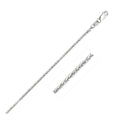 14K White Gold Square Wheat Chain – 1.80mm, Solid Gold