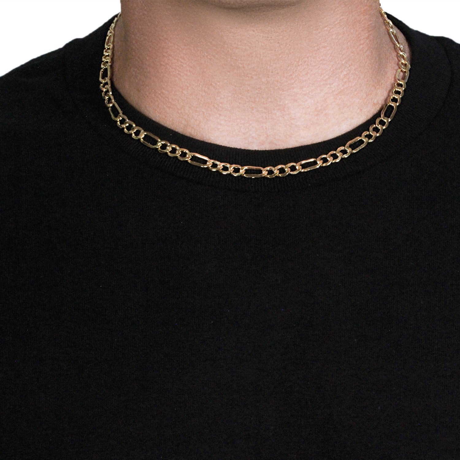 10K Yellow Gold Lite Figaro Chain – 6.60mm, Solid Gold