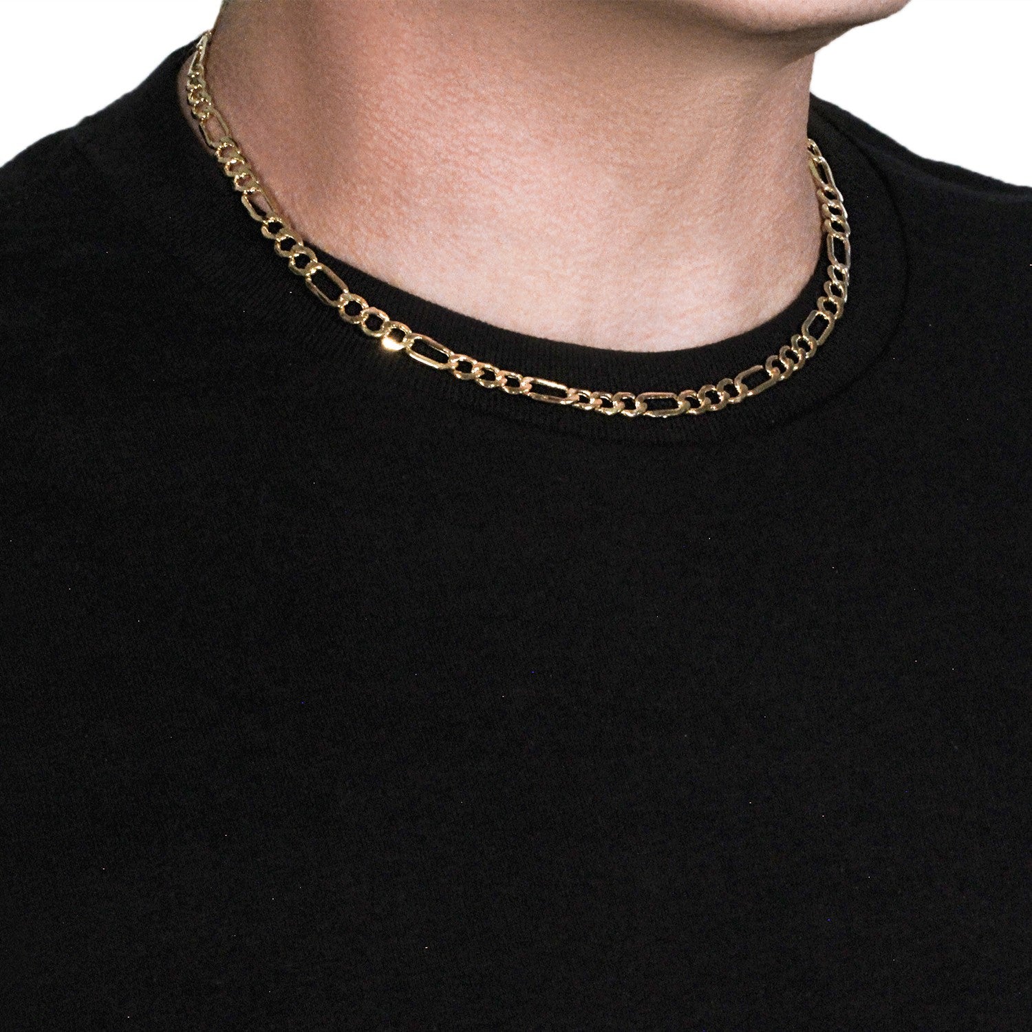 10K Yellow Gold Lite Figaro Chain – 6.60mm, Solid Gold