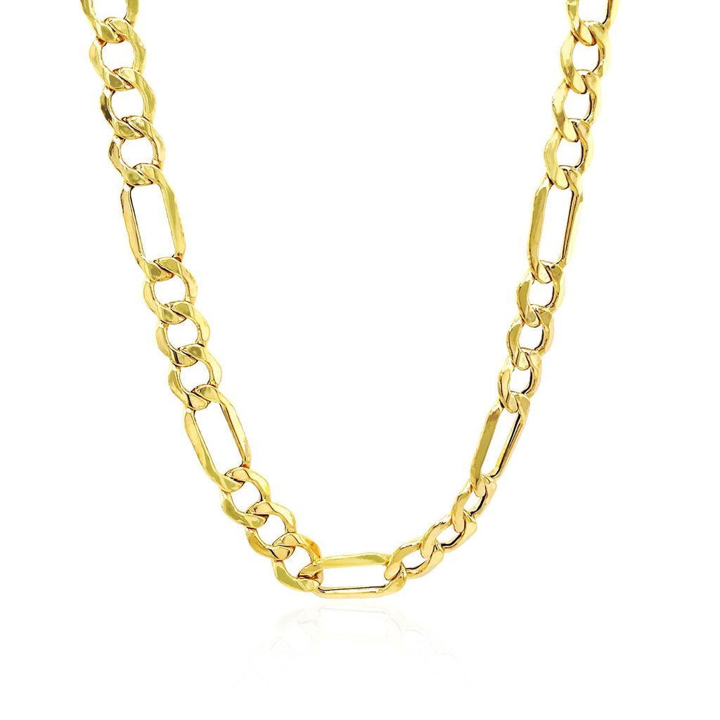 10K Yellow Gold Lite Figaro Chain – 6.60mm, Solid Gold